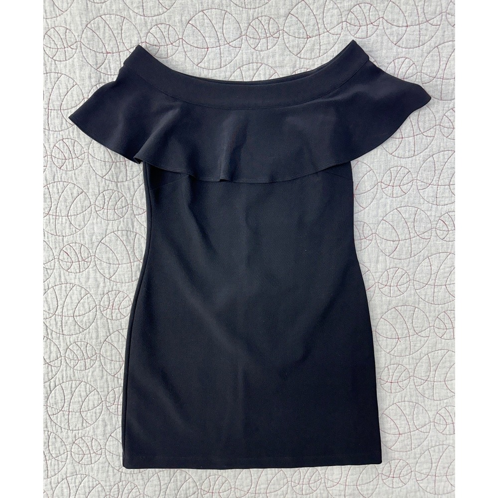 Boston Proper Dress Black Off Shoulder Ruffle Bodycon / Womens‎ Small